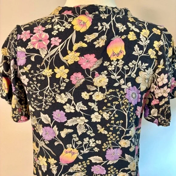 Spell Sayulita Short Sleeve Blouse, Nighshade, XS, GUC! - Picture 5 of 14